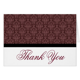Badge noir Damask Merci Notes Brown et blanc