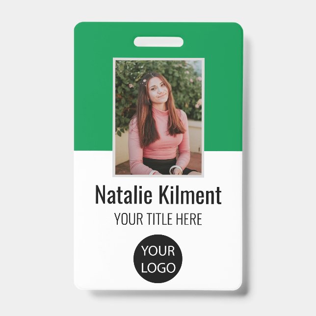 Badge Nom de la photo de l'employé Code de la barre de l (Avant)