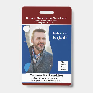 Badge Nom de l'employé Code de la barre photo Carte d'i