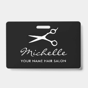 Badge Nom de l'employé du salon de coiffure personnalisé