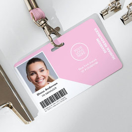 Badge Nom de l'employé Logo de l'entreprise Pink Securit