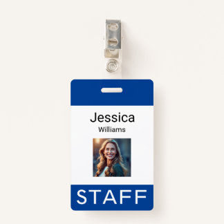 Badge Nom de l'employé, logos de l'entreprise personnell