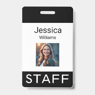 Badge Nom de l'employé, logos de l'entreprise personnell