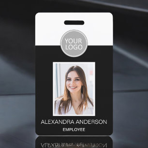 Badge Nom de l'employé noir Logo Photo Travail d'entrepr