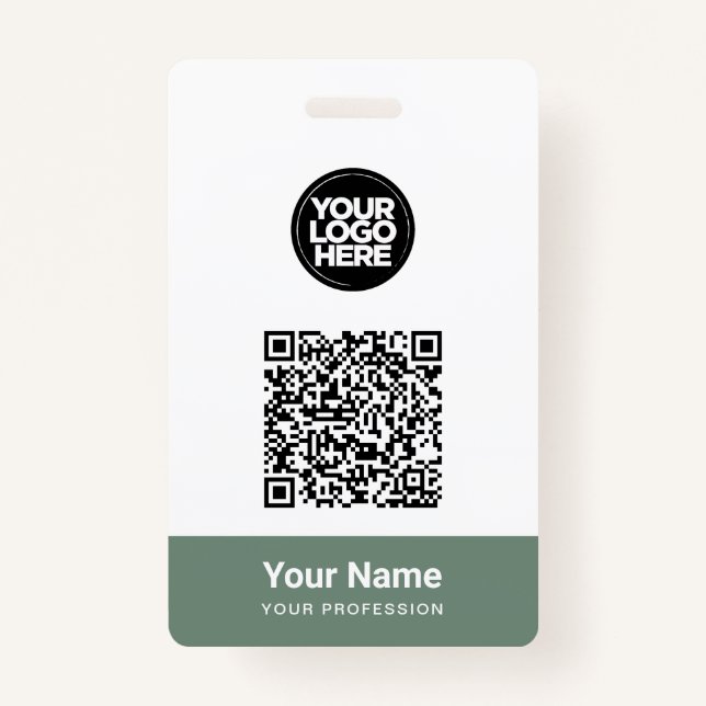 Badge Nom de l'employé personnalisé Logo de l'entreprise (Devant)