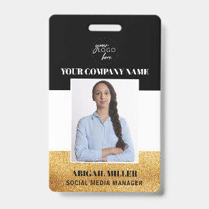 Badge Nom de l'employé personnalisé Logo ID photo Badg