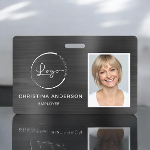 Badge Nom de l'employé personnalisé Logo Photo Travail d