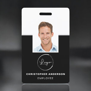 Badge Nom de l'employé personnalisé Logo Photo Travail d