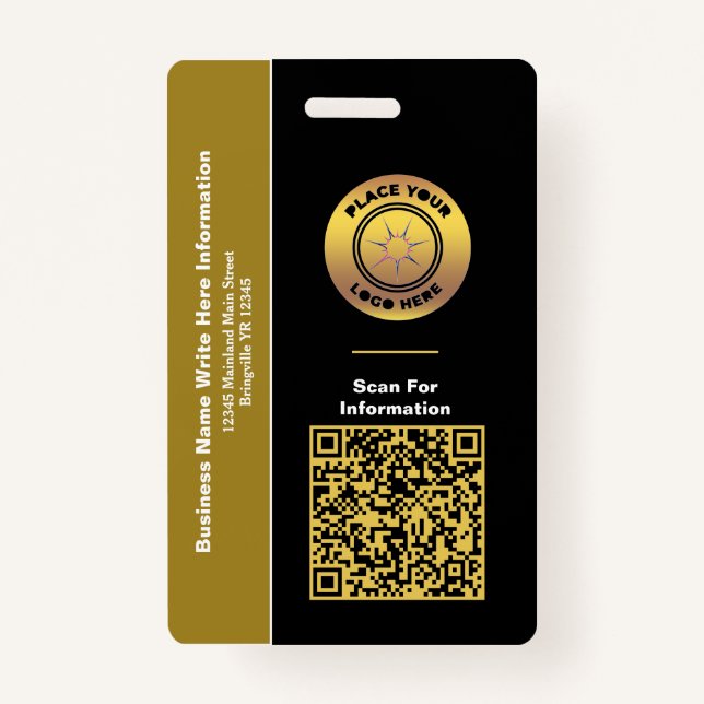 Badge Nom de l'entreprise Code barre QR Personnalisé (Devant)