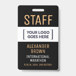 Badge Nom de l'entreprise de l'événementiel en noir et b