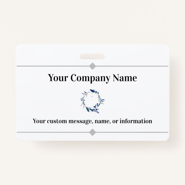 Badge Nom de l'entreprise ou de l'entreprise et logo pro (Devant)