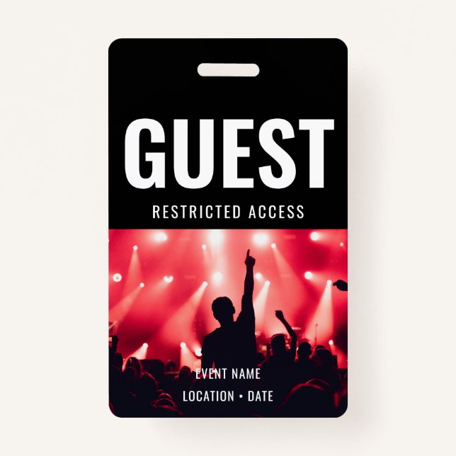 Badge Nom de l'événement ou du concert personnalisé de l (Devant)