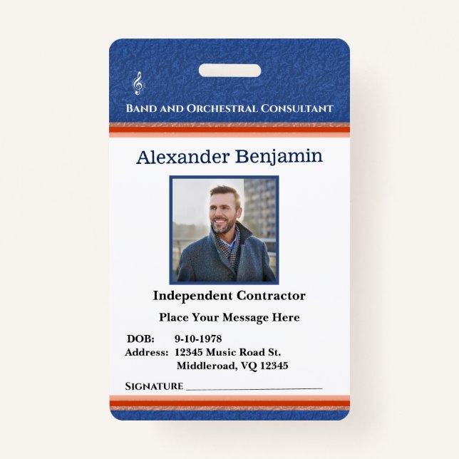 Badge Nom de l'ID photo du logo de l'employé personnalis (Devant)