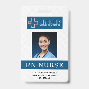 Badge Nom de l'infirmière inscrite à la RN Code d'iden