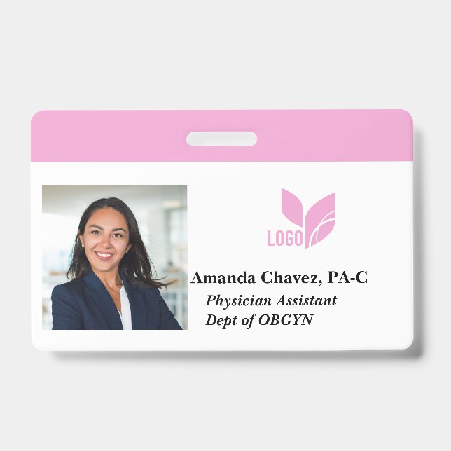 Badge Nom de photo de l'employé personnalisé (Avant)