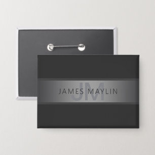 Badge Nom d'entreprise ou nom de société à dégradé gris