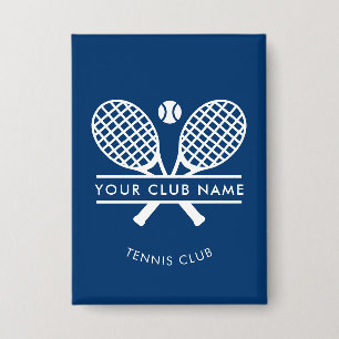 Badge Nom d'équipe de tennis moderne Club Blue personnal