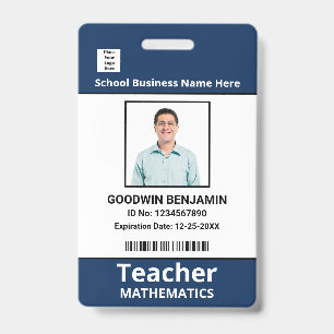 Badge Nom du code de la barre photo de l'employé profess