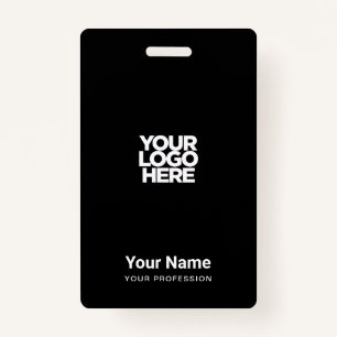 Badge Nom du logo de l'entreprise noire personnalisé Cod