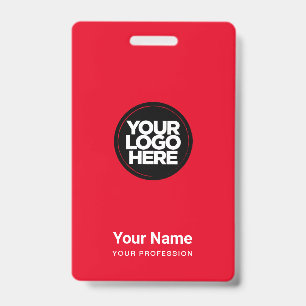 Badge Nom du logo de l'entreprise rouge personnalisé Co