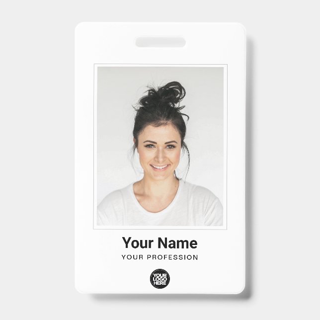 Badge Nom du logo minime photo volumineuse de l'employé  (Avant)