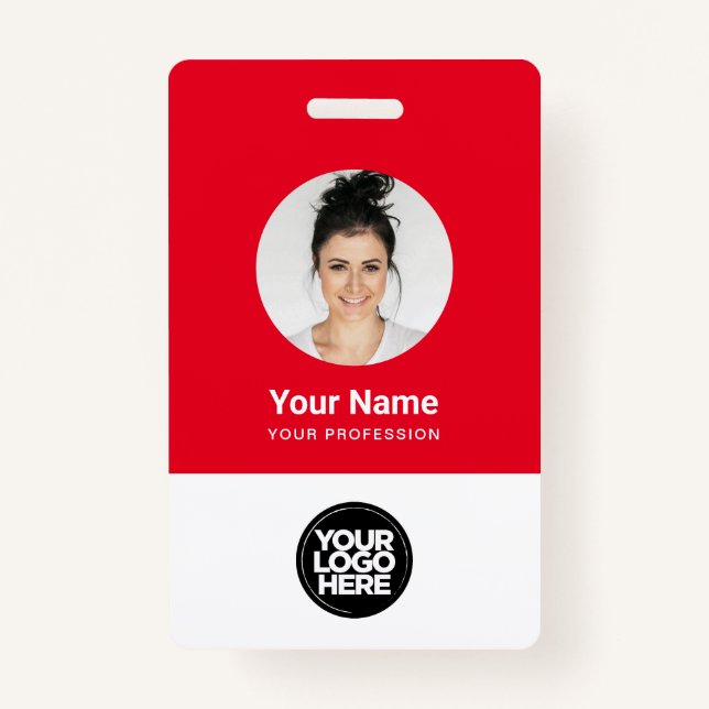 Badge Nom du logo photo d'arrondi de l'employé personnal (Devant)