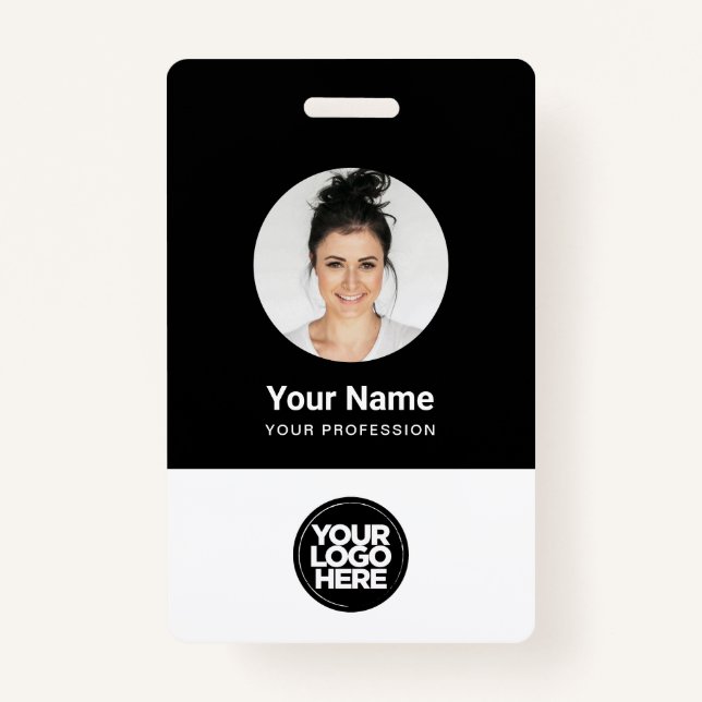 Badge Nom du logo photo d'arrondi de l'employé personnal (Devant)