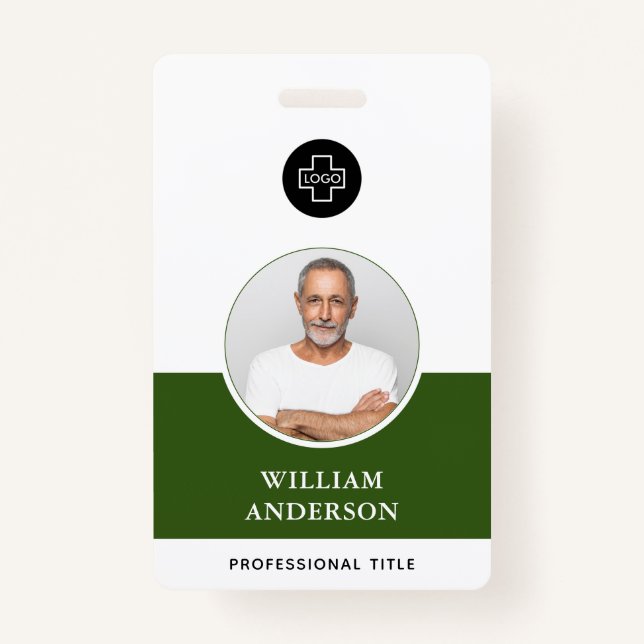 Badge Nom du logo photo de l'employé personnalisé (Devant)
