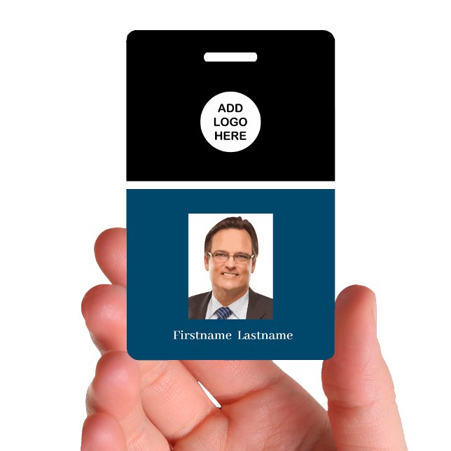 Badge Nom Du Logo Professionnel Et Du Portrait (Budget Photo Template Name Badges by custom business templates)