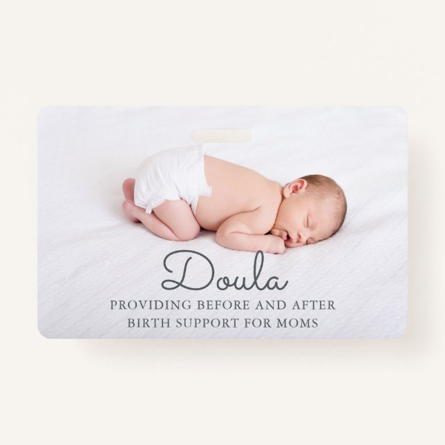 Badge Nom du soutien à la naissance de Doula Photo (Devant)