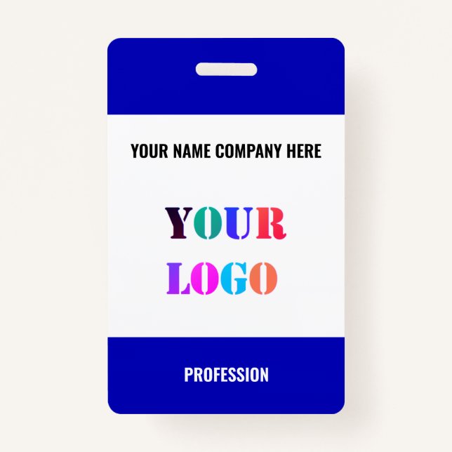 Badge Nom du texte du logo de l'entreprise personnalisé  (Devant)