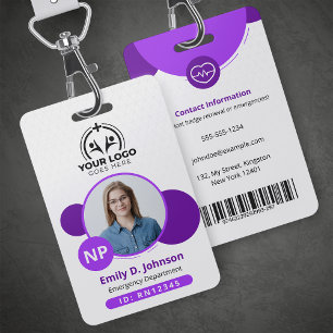 Badge Nom et photo personnalisés d'infirmière praticienn