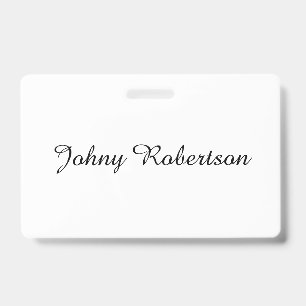Badge Nom manuscrit élégant professionnel moderne