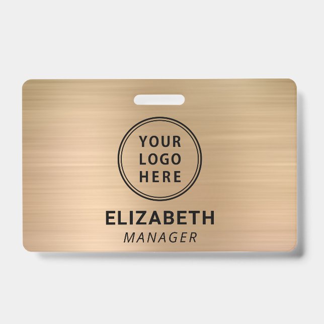 Badge Nom Or du logo de l'entreprise (Avant)