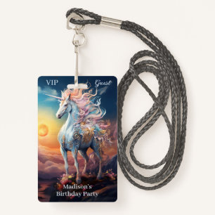Badge Nom personnalisé belle licorne