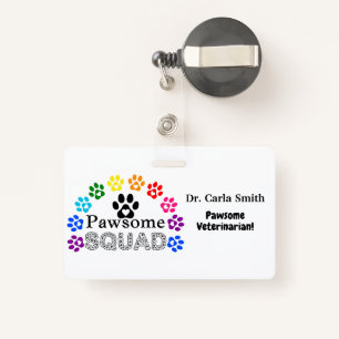 Badge Nom personnalisé du vétérinaire - horizontal