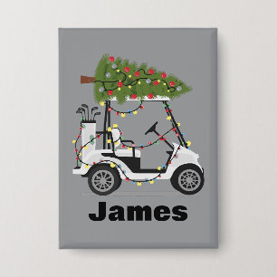 Badge Nom personnalisé golfeur Noël chariot de golf Xmas