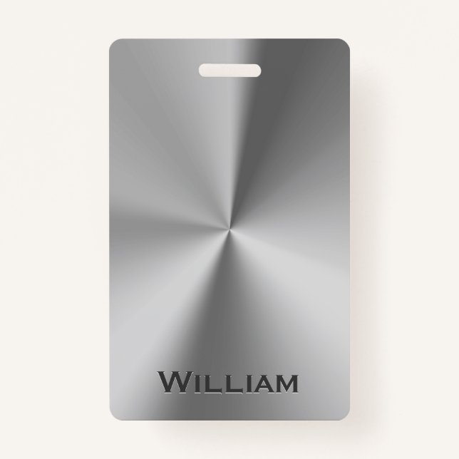 Badge Nom personnalisé par métal balayé (Devant)