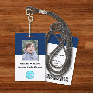 Badge Nom personnel personnalisé Logo Code à barres Code
