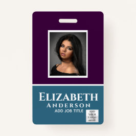 Badge Nom photo couleur de l'employé QR numérisation cod