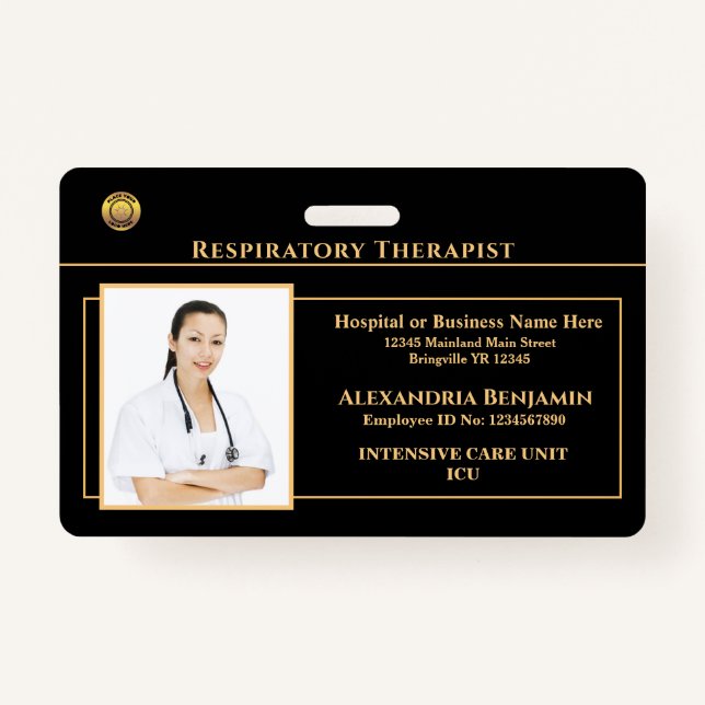 Badge Nom photo de l'employé Logo Hôpital Personnaliser (Devant)