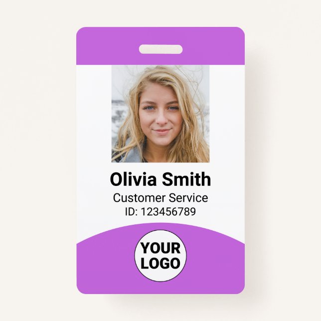 Badge Nom photo de l'employé personnalisé ID de rôle Cod (Devant)