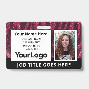 Badge Nom photo de l'employé professionnel personnalisé