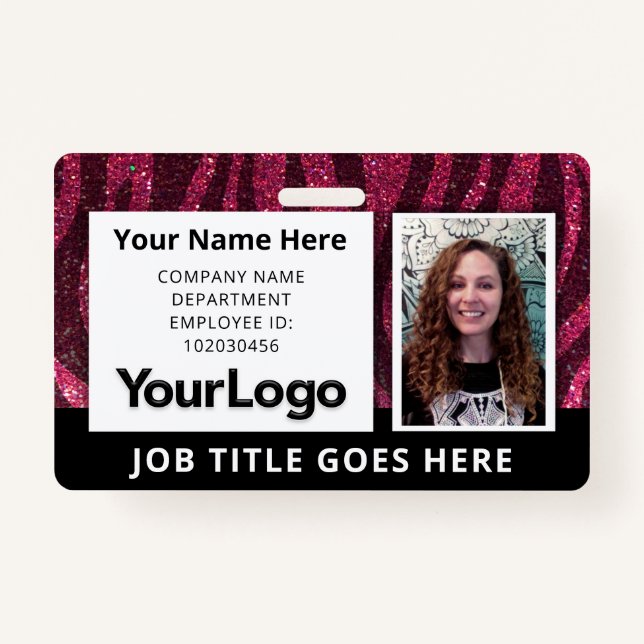 Badge Nom photo de l'employé professionnel personnalisé (Devant)