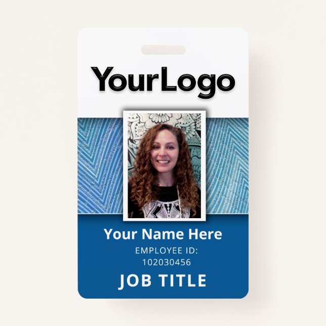 Badge Nom photo de l'employé professionnel personnalisé (Devant)
