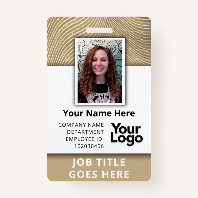 Badge Nom photo de l'employé professionnel personnalisé (Devant)