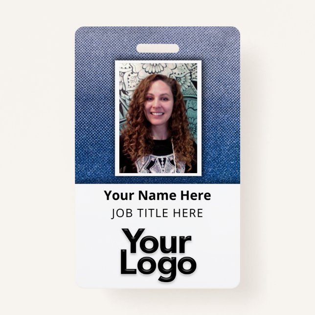 Badge Nom photo de l'employé professionnel personnalisé (Devant)