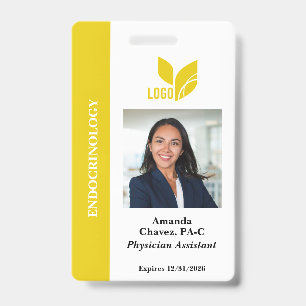 Badge Nom photo de l'ID employé personnalisé jaune