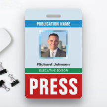 Nom Photo Journaliste Reporter Presse Carte d'iden