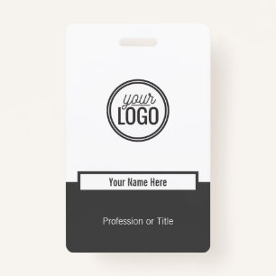 Badge Nom professionnel du bloc de couleur gris simple p